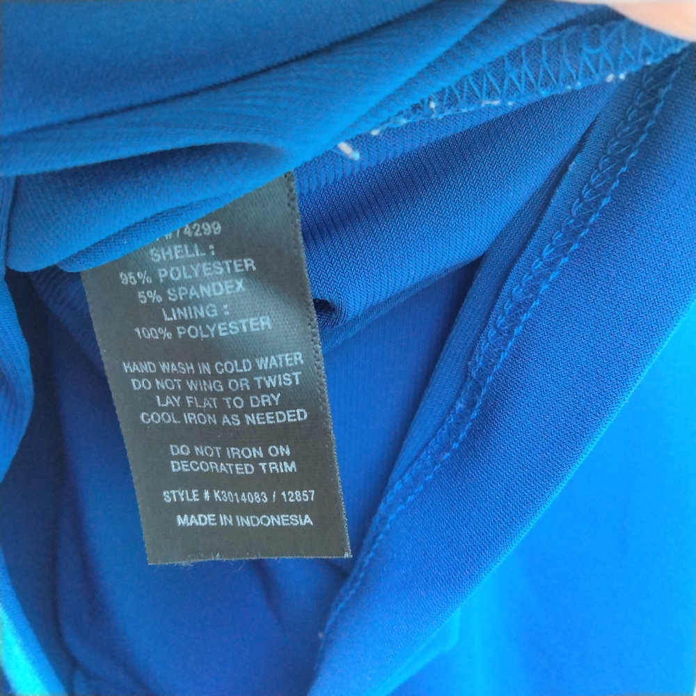 Alexa B Royal Blue Faux-Wrap Midi Dress Women's Size 8 V-Neck - Picture 14 of 14